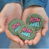 Retro Green backpacks jacksets citeren trend Ronde Button 5,7 Cm