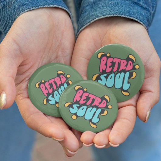 Retro Green backpacks jacksets citeren trend Ronde Button 5,7 Cm