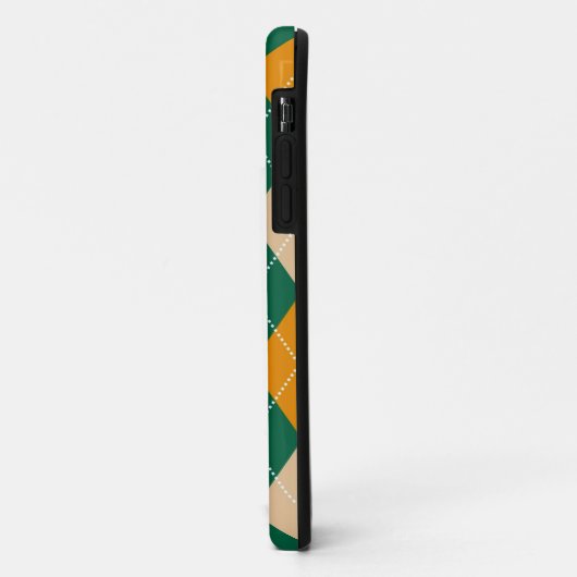Retro Green Beige Mustard Argyle Diamond Pattern Case-Mate iPhone Case (Achterkant/links)