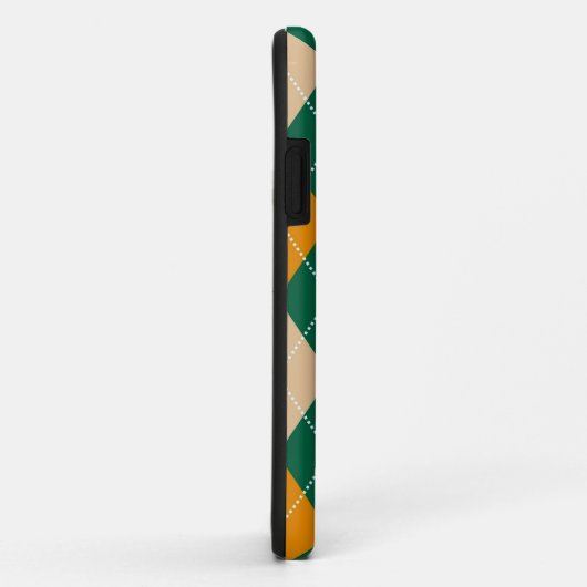 Retro Green Beige Mustard Argyle Diamond Pattern Case-Mate iPhone Case (Achterkant/rechts)