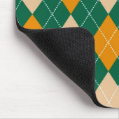 Retro Green Beige Mustard Argyle Diamond Pattern Muismat (Hoek)