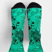 Retro Green & Black Paint Splatter Sokken (Top)