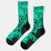 Retro Green & Black Paint Splatter Sokken (Links)