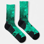 Retro Green & Black Paint Splatter Sokken (Rechts)