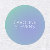 Retro Green Blue Gradient | Gepersonaliseerde naam Labels (Design 1)