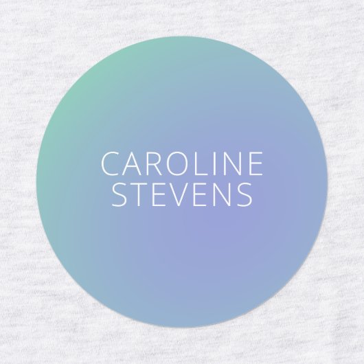 Retro Green Blue Gradient | Gepersonaliseerde naam Labels (Design 1)