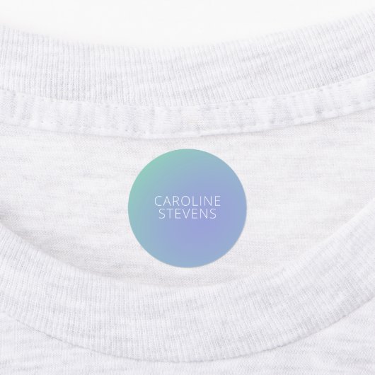 Retro Green Blue Gradient | Gepersonaliseerde naam Labels (Aangebracht)