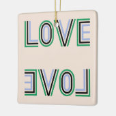 Retro Green Blue Tennis Score Love Keramisch Ornament (Links)