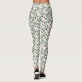 Retro Green Blue Tennis Score Love Leggings (Achterkant)