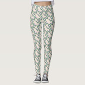 Retro Green Blue Tennis Score Love Leggings (Voorkant)