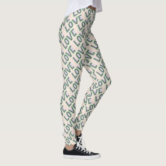 Retro Green Blue Tennis Score Love Leggings (Rechts)