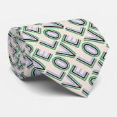 Retro Green Blue Tennis Score Love Stropdas (Opgerold)