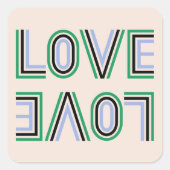 Retro Green Blue Tennis Score Love Vierkante Sticker (Voorkant)