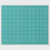 Retro Green Blue Turquoise Stippen Geometric Patte Cadeaupapier (Vlak)