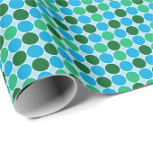 Retro Green Blue Turquoise Stippen Geometric Patte Cadeaupapier (Rol Hoek)