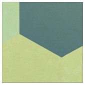 Retro Green Blue Yellow Hexagon Patroon Stof (Close Up)