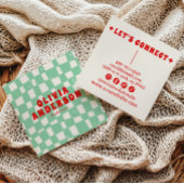 Retro Green Bold 70's Groovy Geruit Trendy Fun Vierkante Visitekaartje