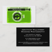 Retro Green Camera Photography Visitekaartjes (Voorkant / Achterkant)