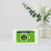 Retro Green Camera Photography Visitekaartjes (Staand voorkant)