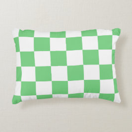 Retro Green Chessboard Checkerboard Tegel Y2K Accent Kussen