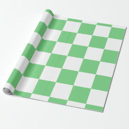 Retro Green Chessboard Checkerboard Tegel Y2K Cadeaupapier