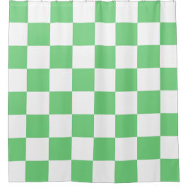 Retro Green Chessboard Checkerboard Tegel Y2K Douchegordijn