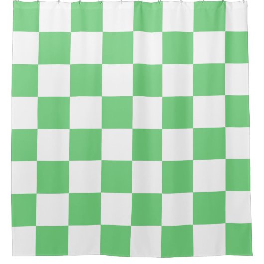 Retro Green Chessboard Checkerboard Tegel Y2K Douchegordijn (Voorkant)