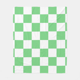 Retro Green Chessboard Checkerboard Tegel Y2K Fleece Deken