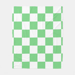 Retro Green Chessboard Checkerboard Tegel Y2K Fleece Deken