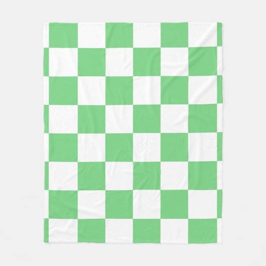 Retro Green Chessboard Checkerboard Tegel Y2K Fleece Deken (Voorkant)