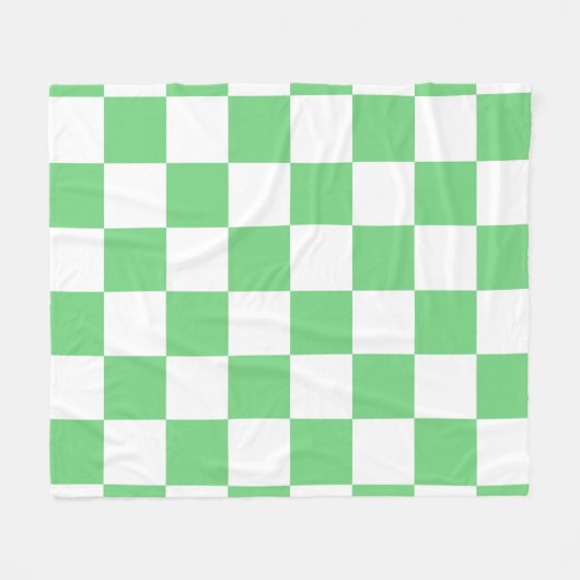 Retro Green Chessboard Checkerboard Tegel Y2K Fleece Deken (Voorkant (Horizontaal))