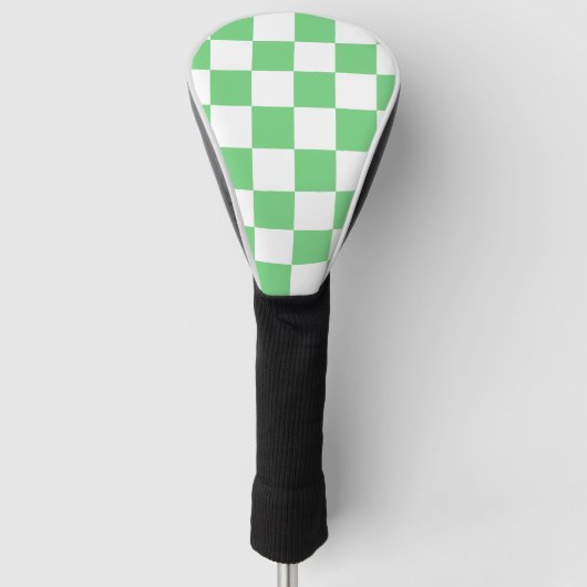Retro Green Chessboard Checkerboard Tegel Y2K Golfheadcover (Voorkant)