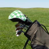 Retro Green Chessboard Checkerboard Tegel Y2K Golfheadcover (Insitu)