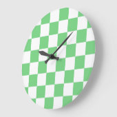 Retro Green Chessboard Checkerboard Tegel Y2K Grote Klok (Hoek)