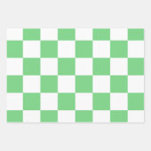 Retro Green Chessboard Checkerboard Tegel Y2K Inpakpapier Vel (Voorkant)