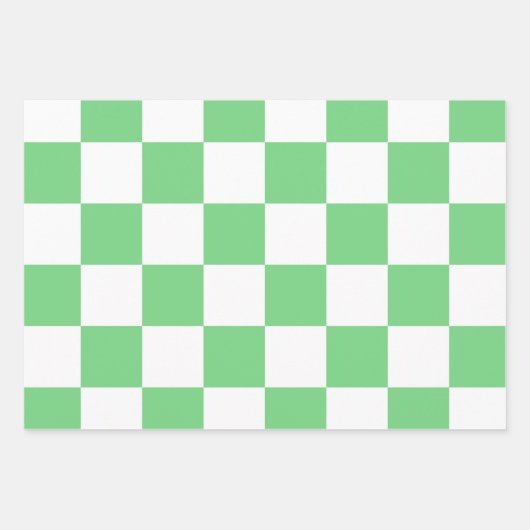 Retro Green Chessboard Checkerboard Tegel Y2K Inpakpapier Vel (Voorkant)