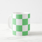 Retro Green Chessboard Checkerboard Tegel Y2K Koffiemok (Voorkant links)