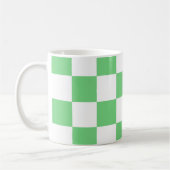 Retro Green Chessboard Checkerboard Tegel Y2K Koffiemok (Links)