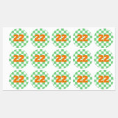 Retro Green Chessboard Checkerboard Tegel Y2K Labels (Vel)