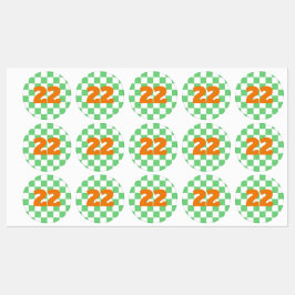 Retro Green Chessboard Checkerboard Tegel Y2K Labels
