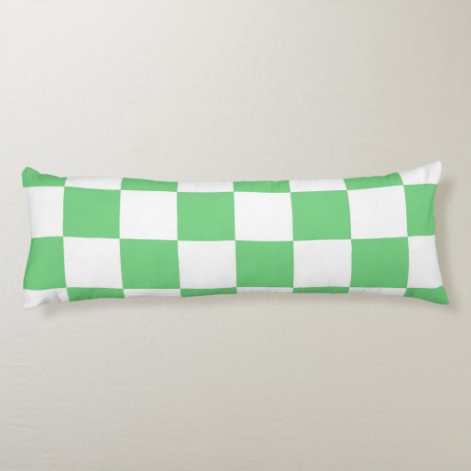 Retro Green Chessboard Checkerboard Tegel Y2K Lichaamskussen (Achterkant)