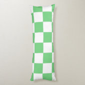 Retro Green Chessboard Checkerboard Tegel Y2K Lichaamskussen (Achterkant (Verticaal))