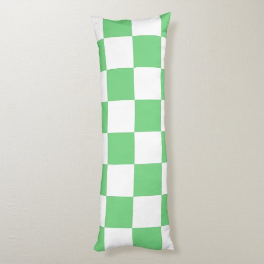 Retro Green Chessboard Checkerboard Tegel Y2K Lichaamskussen (Achterkant (Verticaal))