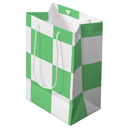 Retro Green Chessboard Checkerboard Tegel Y2K Medium Cadeauzakje (Voorkant Gekanteld)