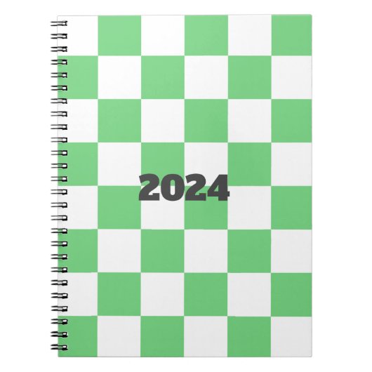 Retro Green Chessboard Checkerboard Tegel Y2K Notitieboek (Voorkant)
