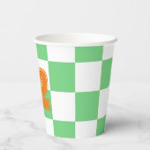 Retro Green Chessboard Checkerboard Tegel Y2K Papieren Bekers (Achterkant)