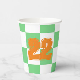 Retro Green Chessboard Checkerboard Tegel Y2K Papieren Bekers