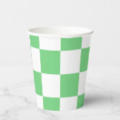 Retro Green Chessboard Checkerboard Tegel Y2K Papieren Bekers (Rechts)
