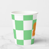Retro Green Chessboard Checkerboard Tegel Y2K Papieren Bekers (Voorkant)