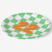 Retro Green Chessboard Checkerboard Tegel Y2K Papieren Bordje (Gekanteld)